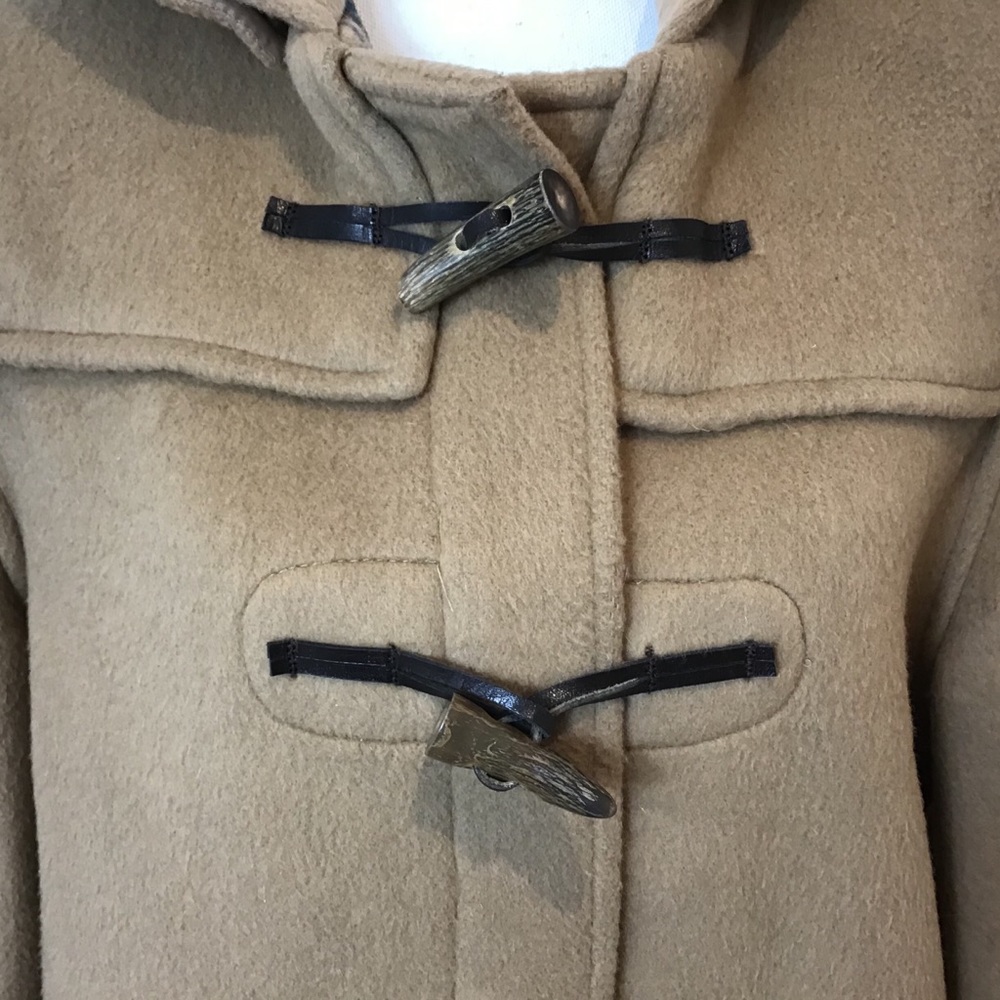 LL BEAN VTG TOGGLE DUFFLE WOOL COAT ENGLAND SZ 14 - Picture 7 of 16